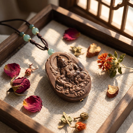 Herbal Scent Rose & Red Ginseng God of Wealth Incense Pendant