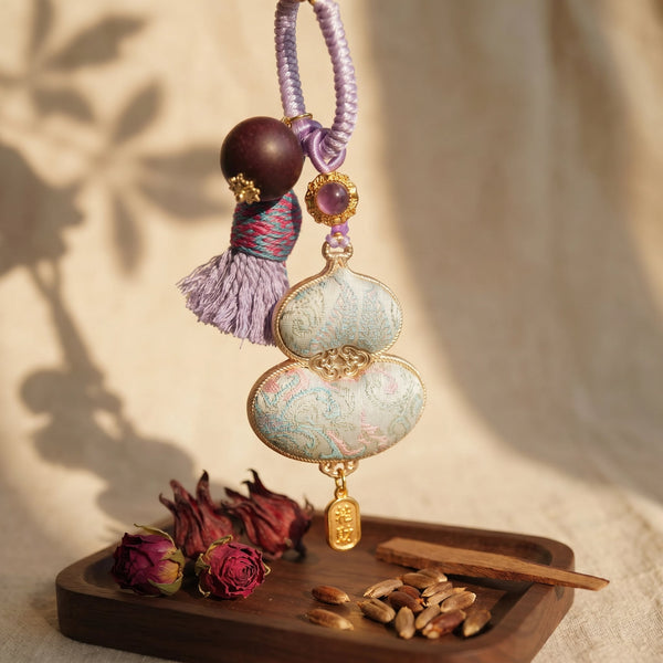 HERBAL SCENT Rose-Scented Fortune-Attracting Purple Gourd Bag Charm