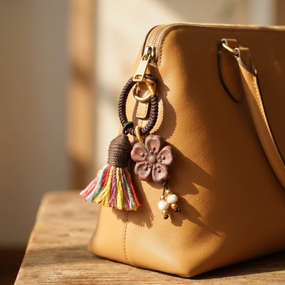 【Mosaic】HERBAL SCENT Handcrafted Botanical Bag Charm - 100% Pet-Safe & Floral Everyday Calm