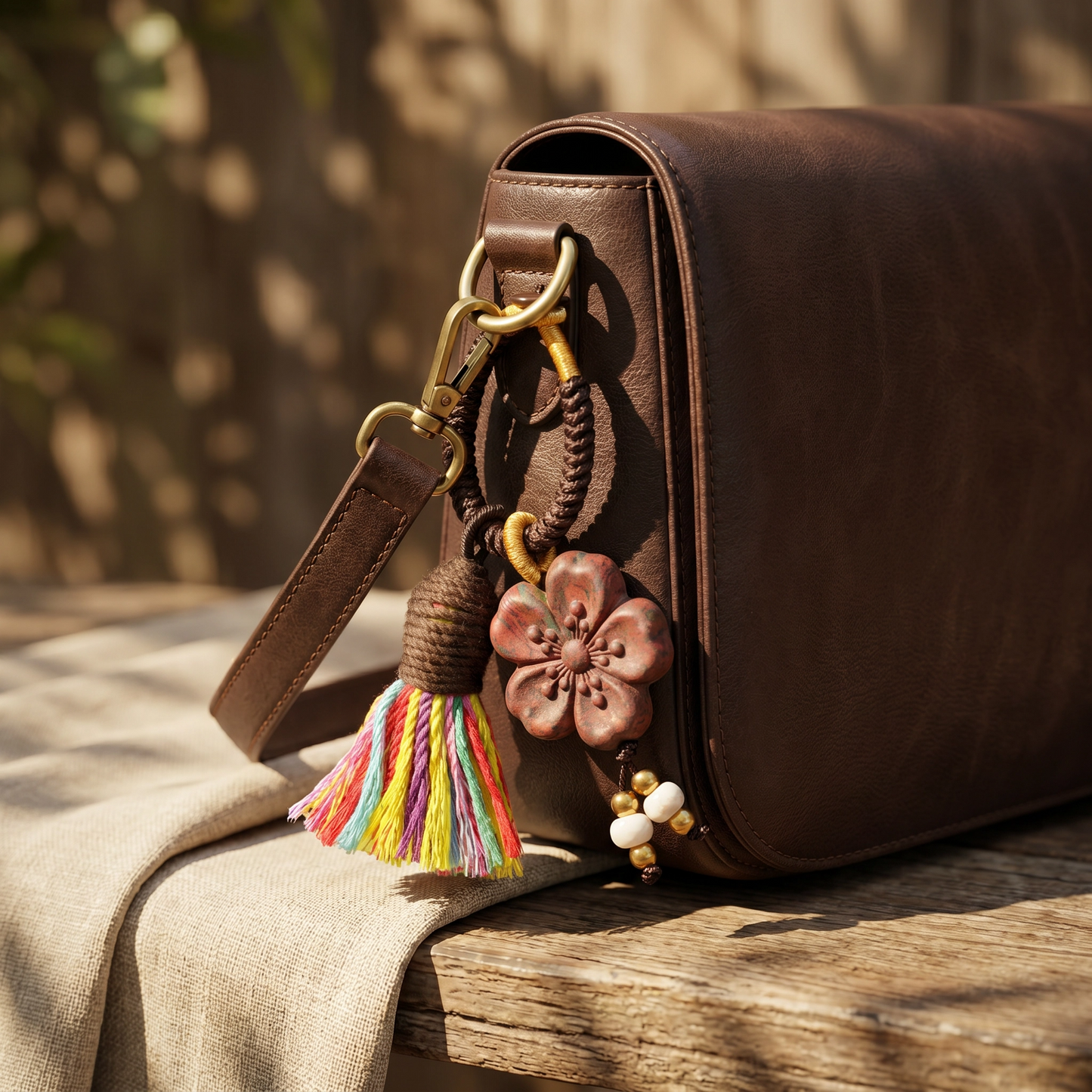 【Mosaic】HERBAL SCENT Handcrafted Botanical Bag Charm - 100% Pet-Safe & Floral Everyday Calm