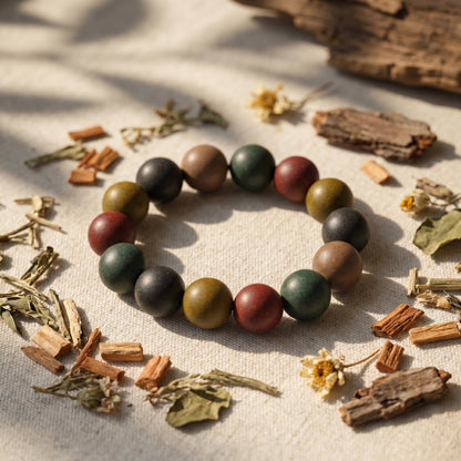 HERBAL SCENT Five Elements "Tianzi" Incense Bracelet - 14mm Pet-Friendly Balance