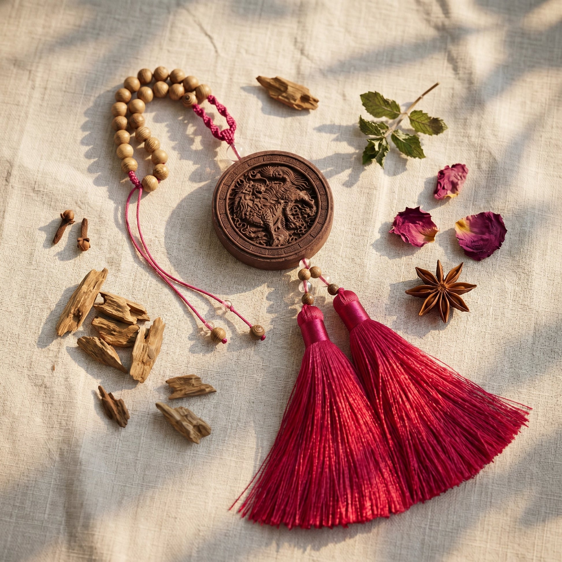 HERBAL SCENT Handcrafted Botanical Car Charm - Pet-Friendly & Yang-Warming Drive — photo 8