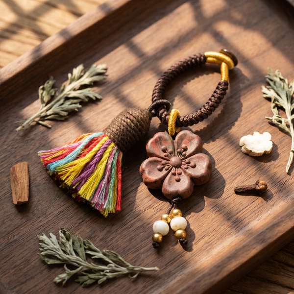 【Mosaic】HERBAL SCENT Handcrafted Botanical Bag Charm - 100% Pet-Safe & Floral Everyday Calm