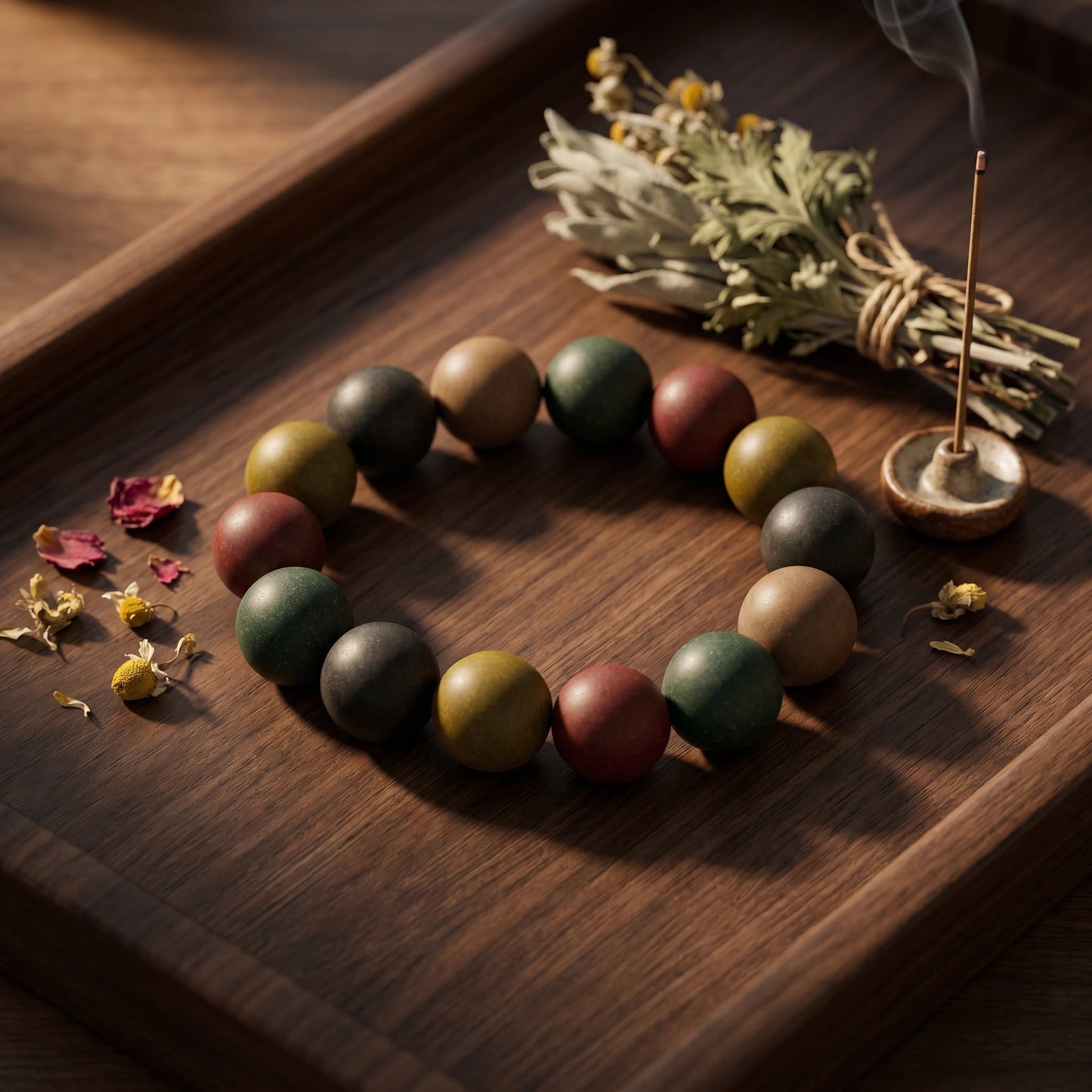 HERBAL SCENT Five Elements "Tianzi" Incense Bracelet - 14mm Pet-Friendly Balance — photo 3