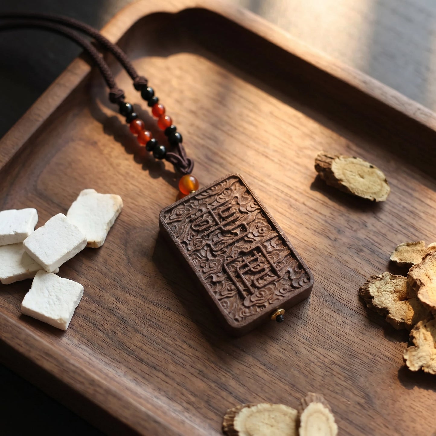 Herbal Scent Pagoda Tree Flower and Tangerine Peel Peace Incense Pendant — photo 2