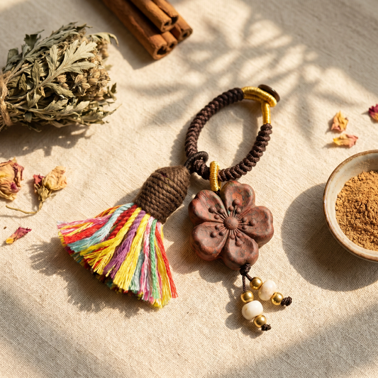 【Mosaic】HERBAL SCENT Handcrafted Botanical Bag Charm - 100% Pet-Safe & Floral Everyday Calm