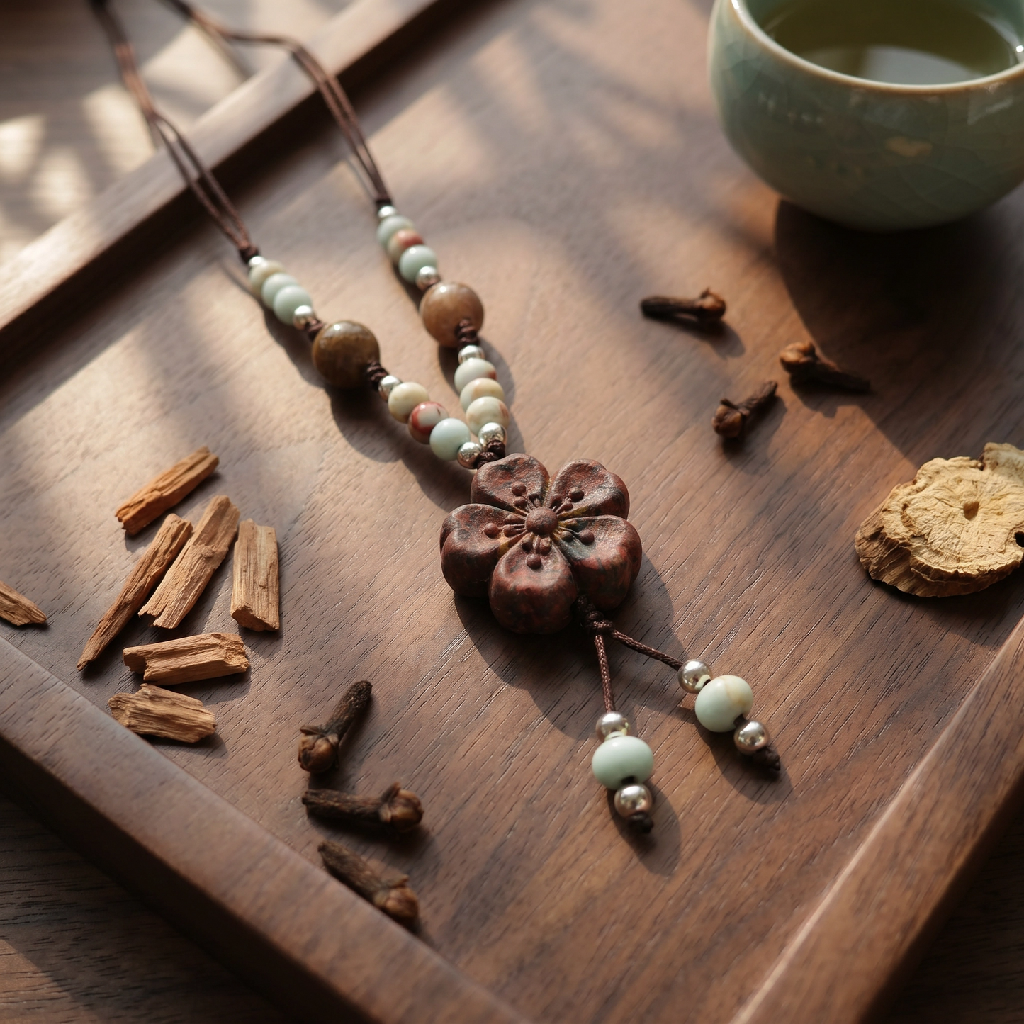 【Opaline】HERBAL SCENT Handcrafted Botanical Pendant - 100% Pet-Safe & Floral Dunhuang Calm