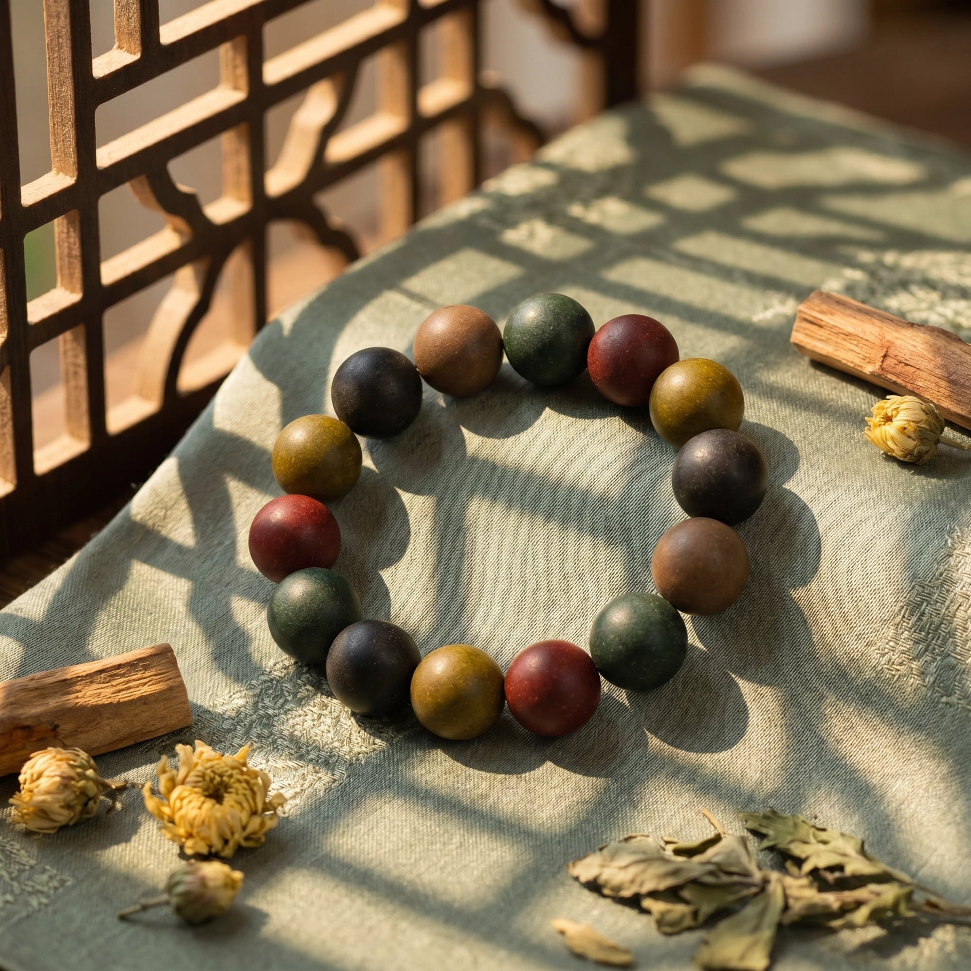 HERBAL SCENT Five Elements "Tianzi" Incense Bracelet - 14mm Pet-Friendly Balance — photo 2