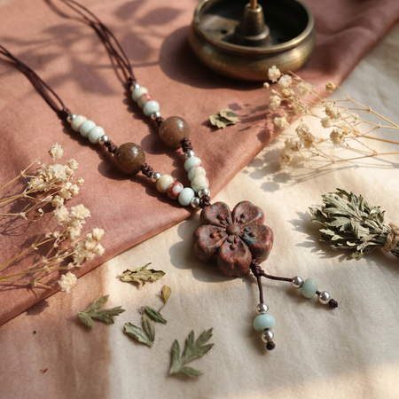 【Opaline】HERBAL SCENT Handcrafted Botanical Pendant - 100% Pet-Safe & Floral Dunhuang Calm