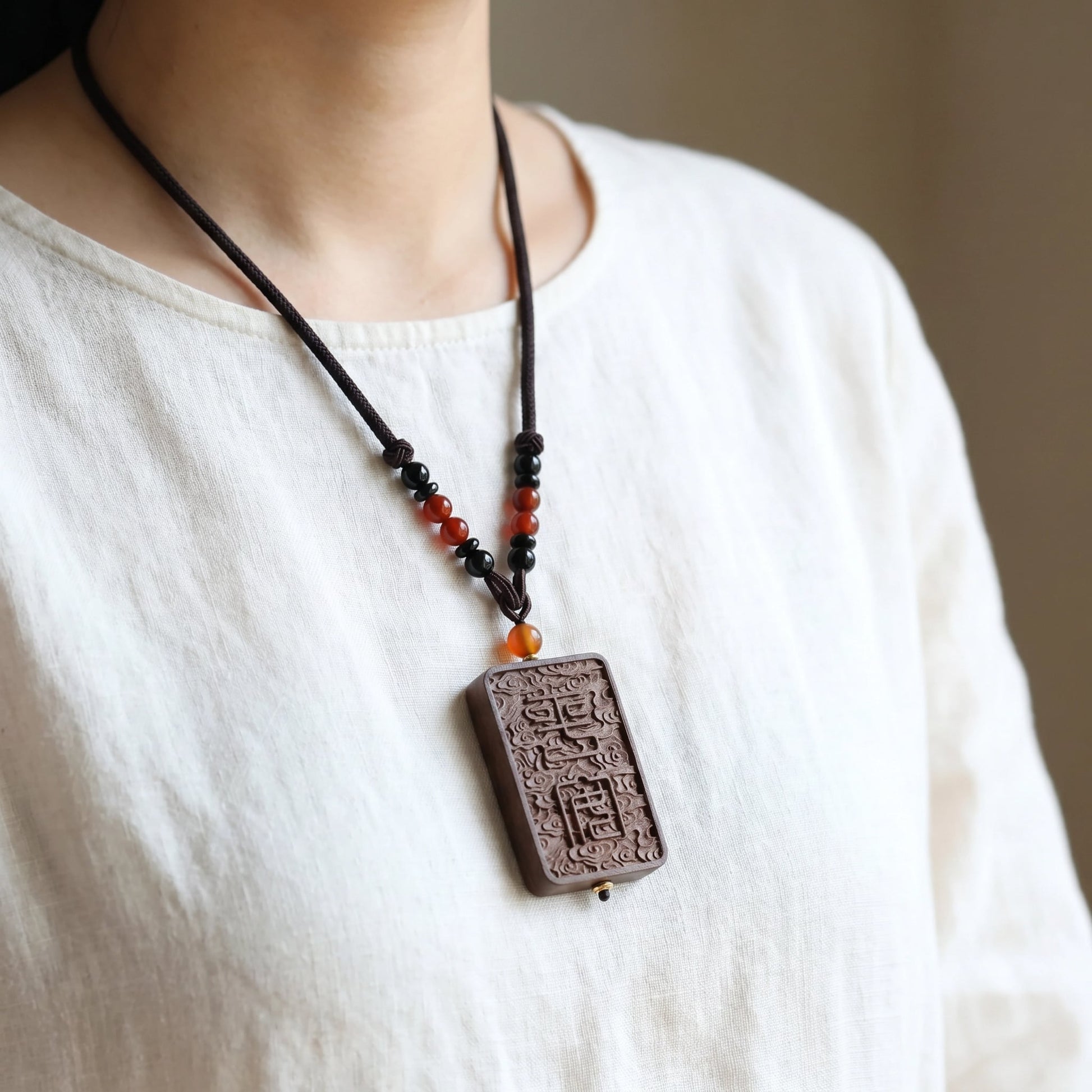 Herbal Scent Pagoda Tree Flower and Tangerine Peel Peace Incense Pendant — photo 5