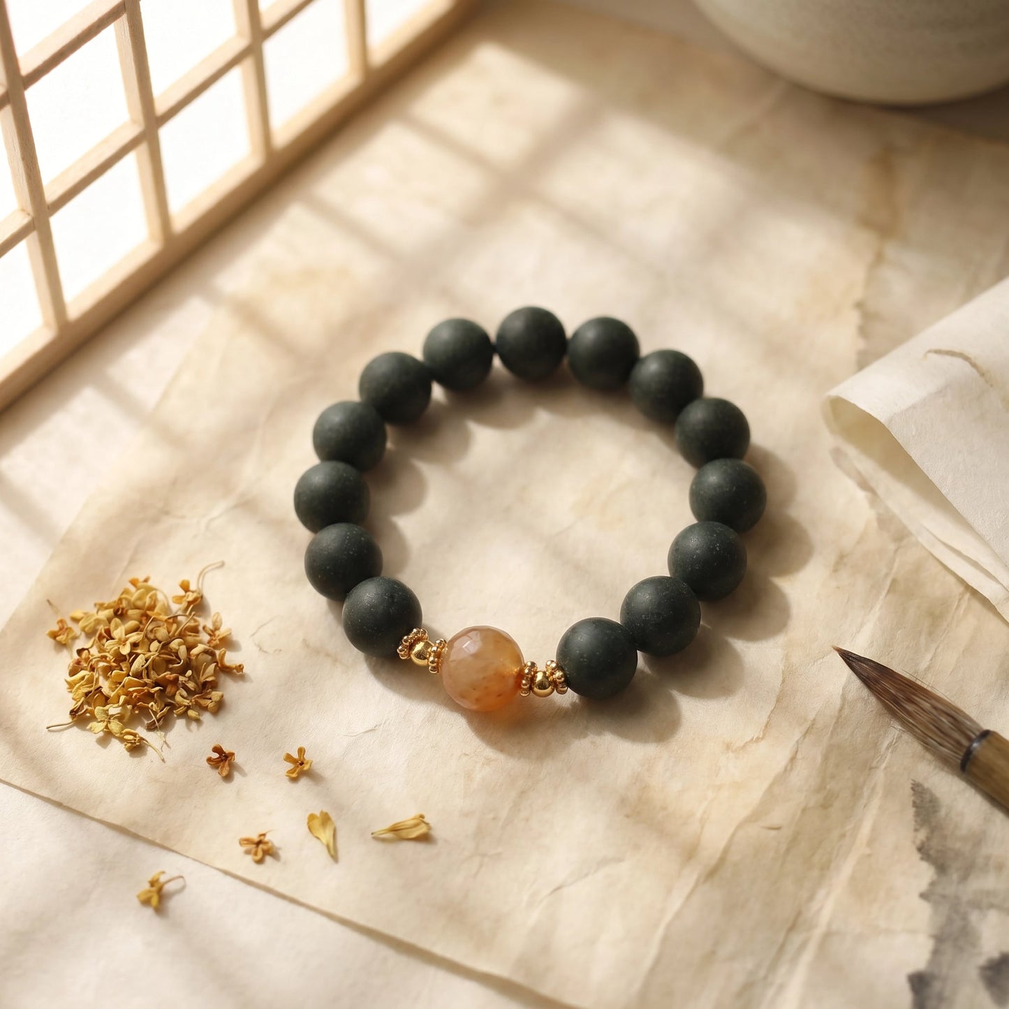 Herbal Scent Polygonum Multiflorum & Lavender Sleep-Improving Bracelet 12mm — photo 3