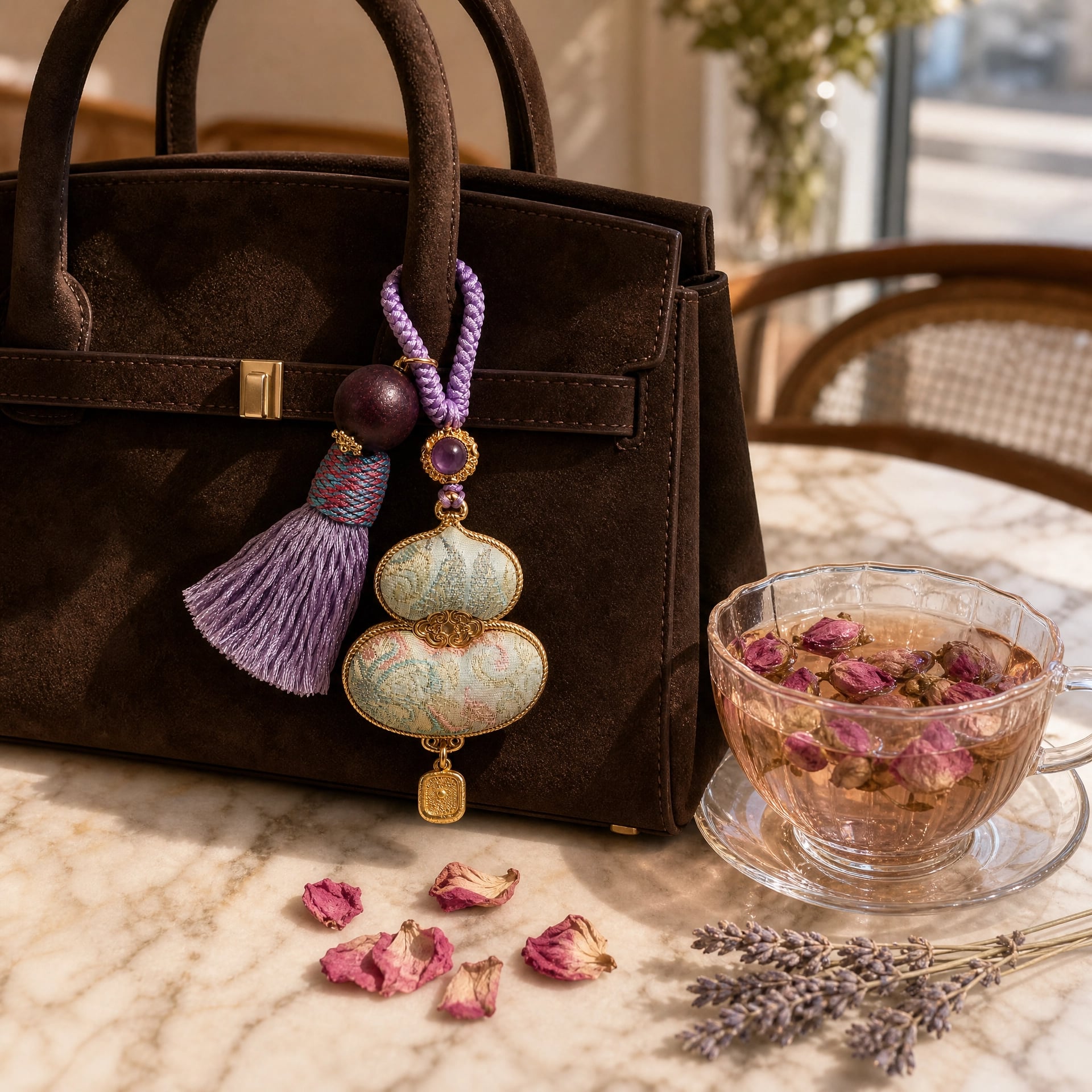 HERBAL SCENT Rose-Scented Fortune-Attracting Purple Gourd Bag Charm — photo 7