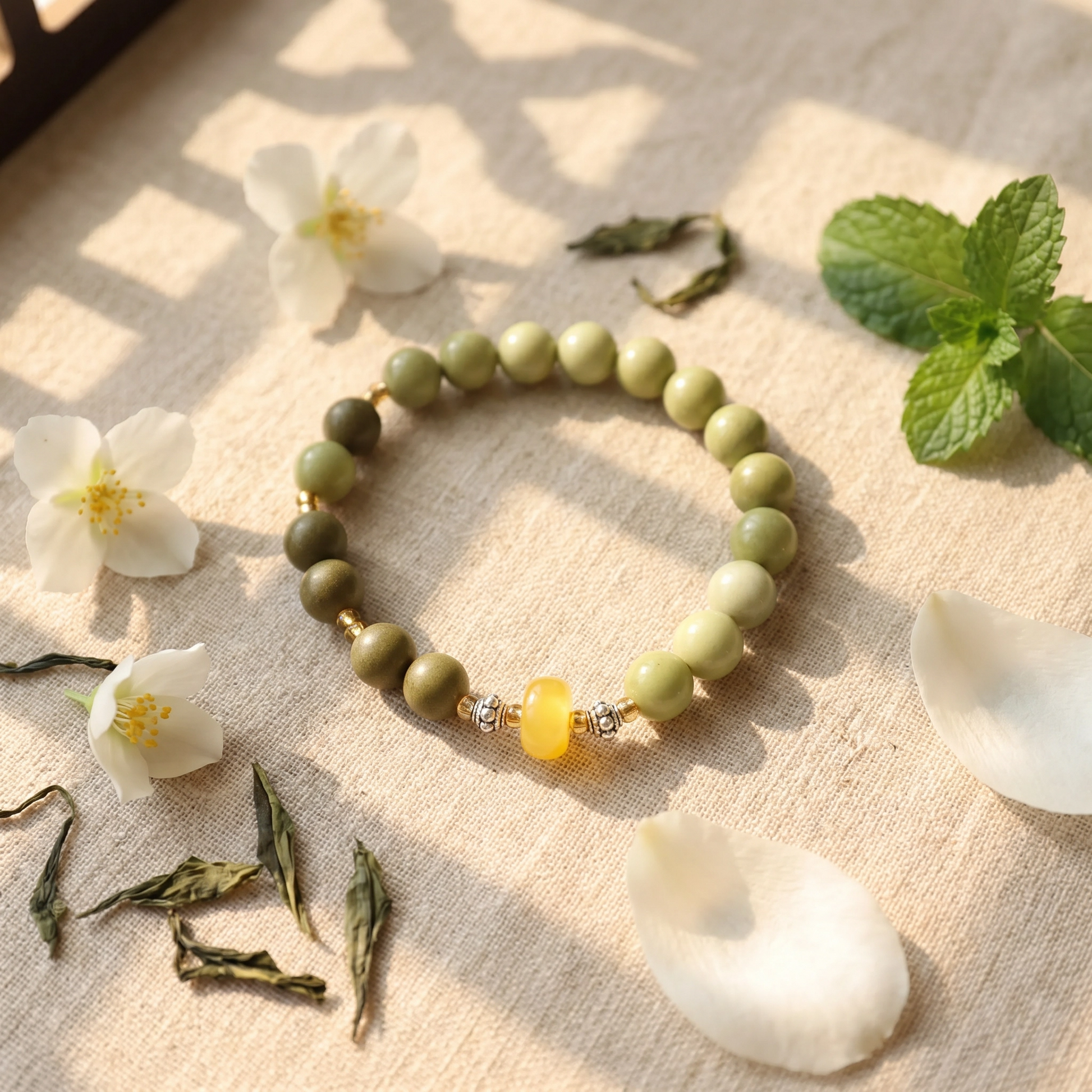 【Verdant】HERBAL SCENT Handcrafted Botanical Bracelet - 100% Pet-Safe & Outdoor Fresh Comfort